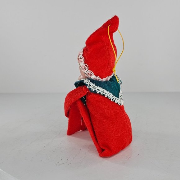 Vintage Knee Hugger Elf Pixie Rubber Face Felt Christmas Ornament Decor - Picture 5 of 8